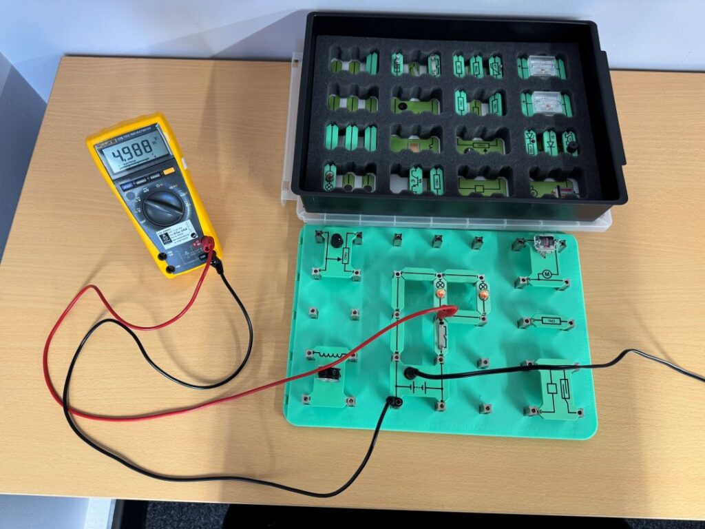 Locktronics circuit board helping delegates develop core automotive electrical and electronic diagnostic skills at RMT's IMI Approved Training Centre in Oswestry.